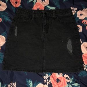 Black Denim Skirt